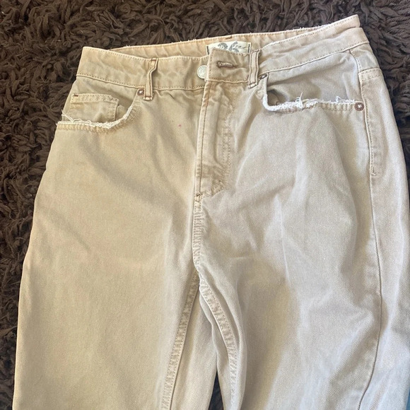 Free people distressed khaki denim jeans size 26 - Picture 2 of 8